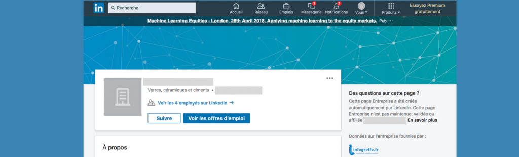 page entreprise sur linkedin